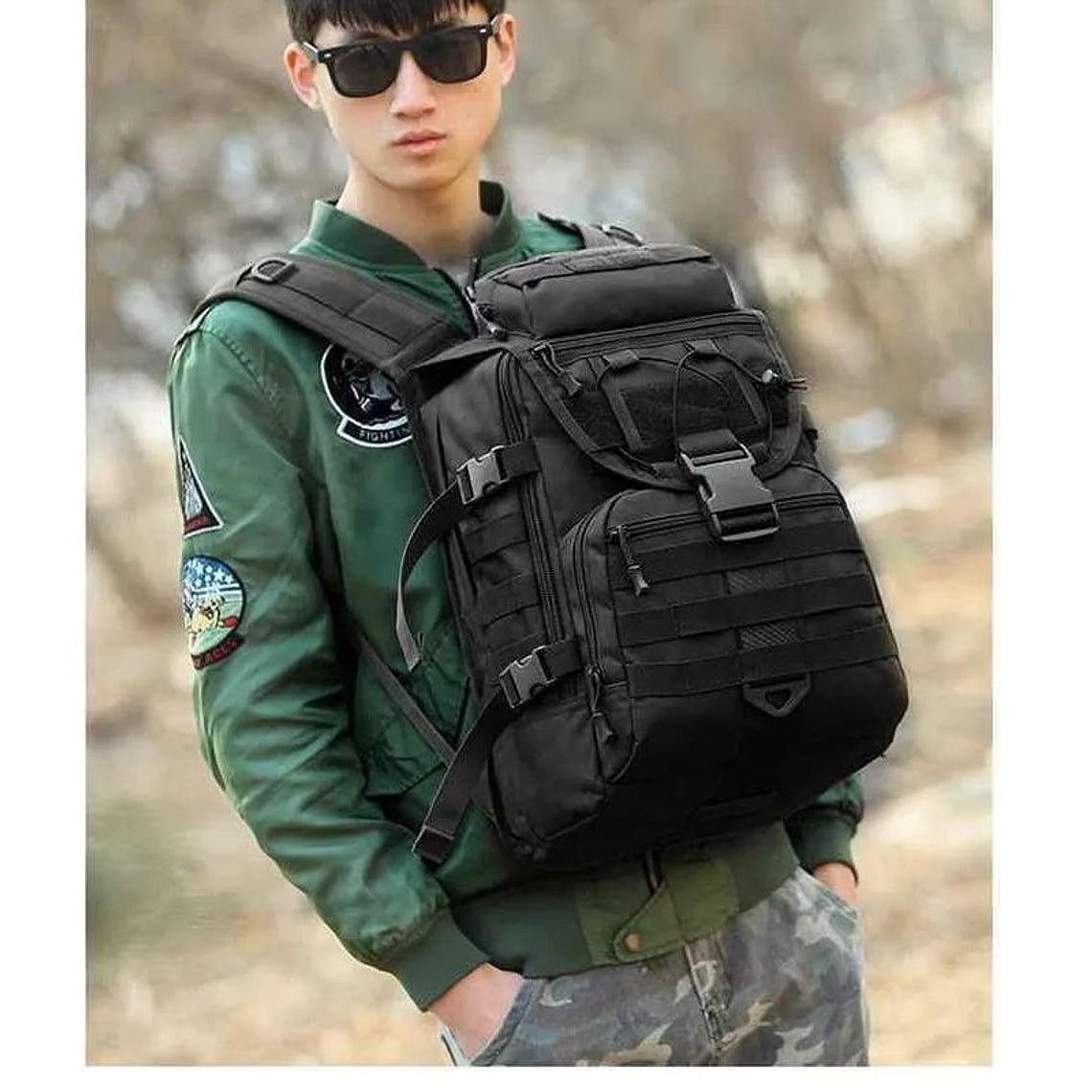 Mochilas Táctica 50 Litros Camping Negro 1