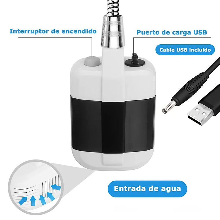 Ducha Portátil Recargable USB 5