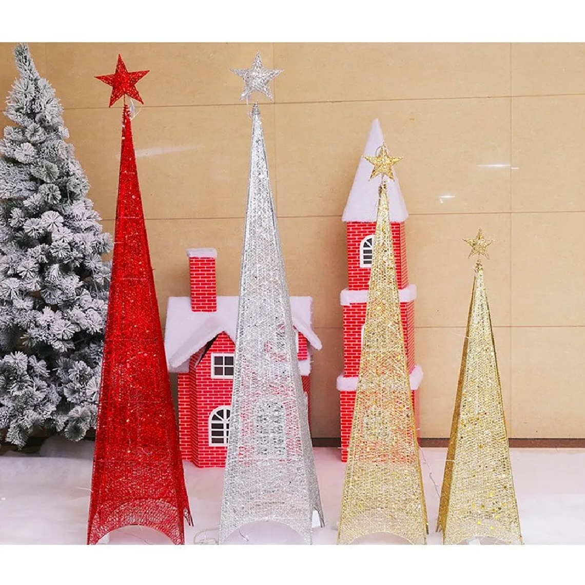 Arbol Navidad Glitter 180cm Color Rojo 2