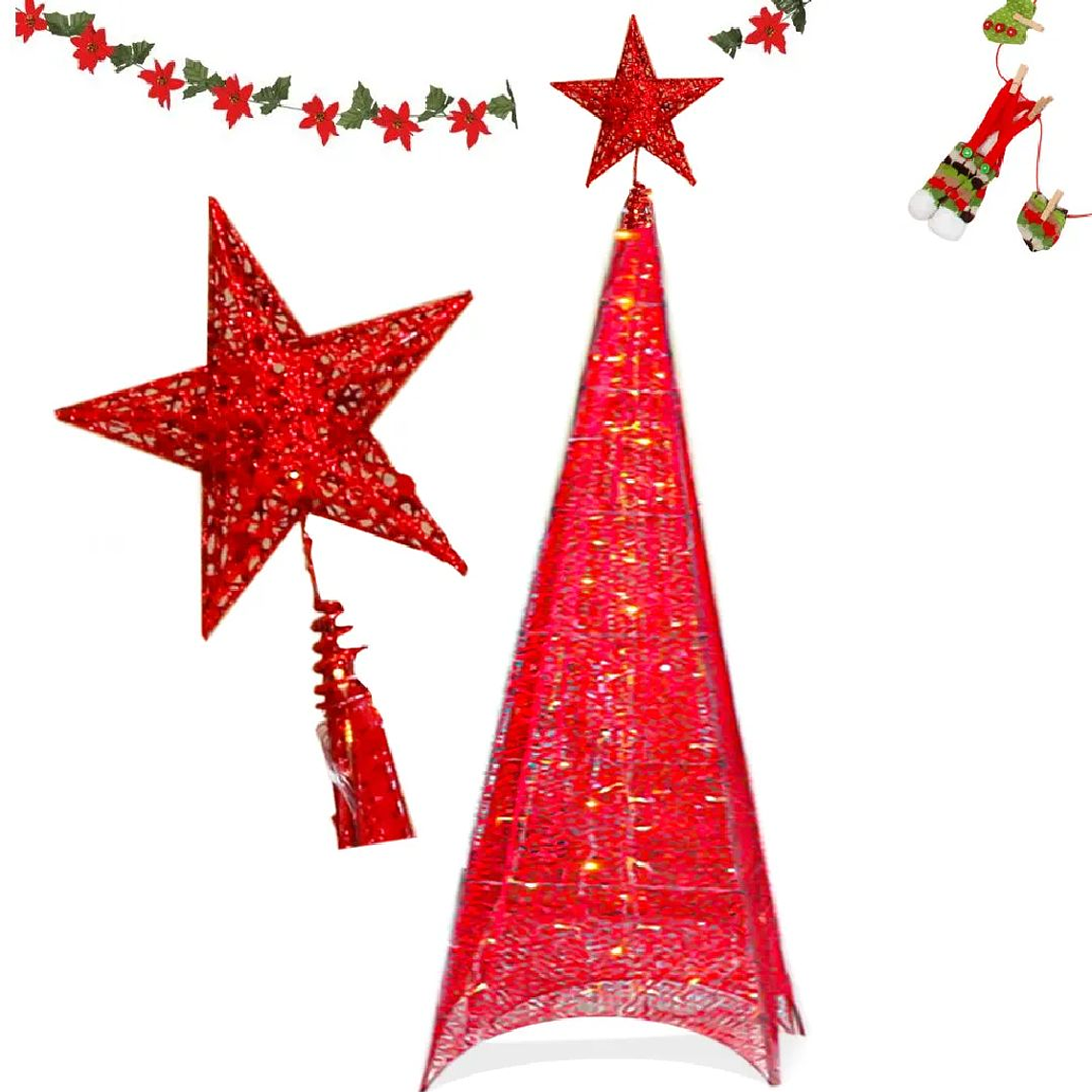 Arbol Navidad Glitter 180cm Color Rojo 5