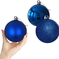 Set 3 Esferas Bolas de Navidad 12 cm Azul - Miniatura 2