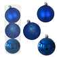 Set 3 Esferas Bolas de Navidad 12 cm Azul - Miniatura 3