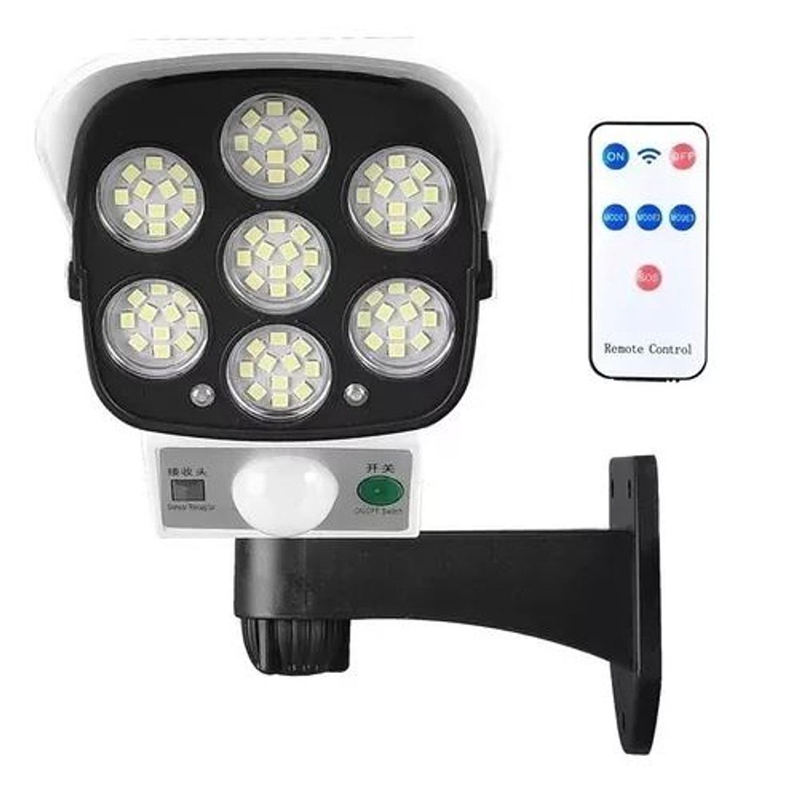 Foco Solar Tipo Camara Sensor De Movimiento + Control Remoto 1