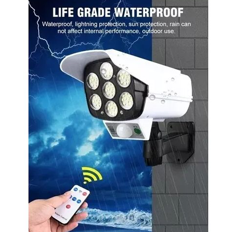 Foco Solar Tipo Camara Sensor De Movimiento + Control Remoto 3