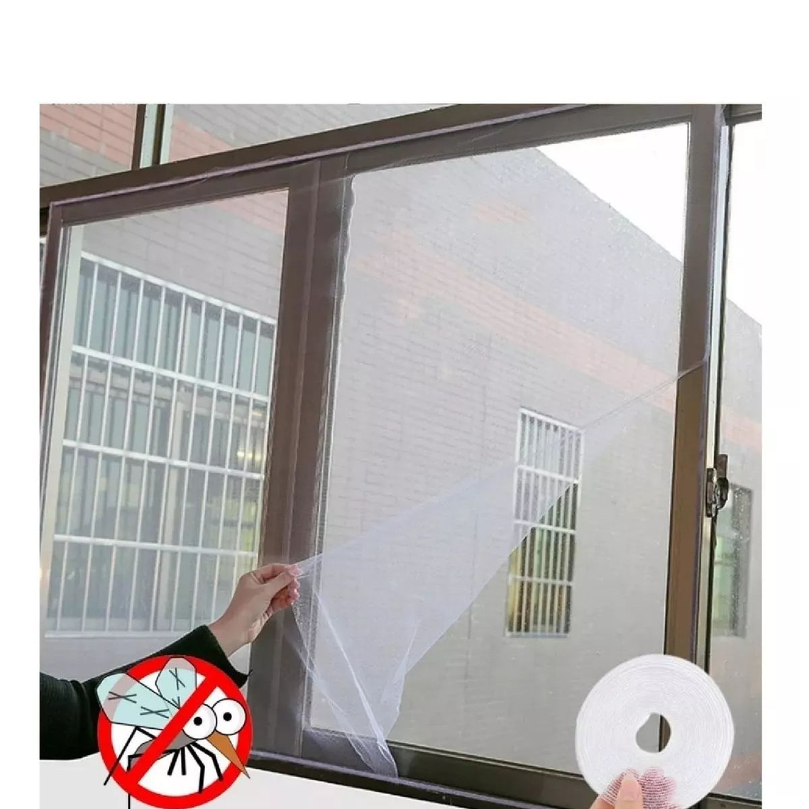 Malla Ventana Mosquitos Moscas Ajustable Blanca 4