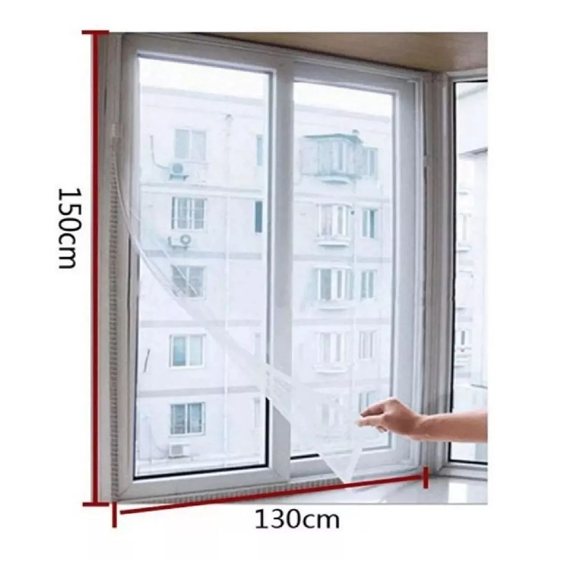 Malla Ventana Mosquitos Moscas Ajustable Blanca 6