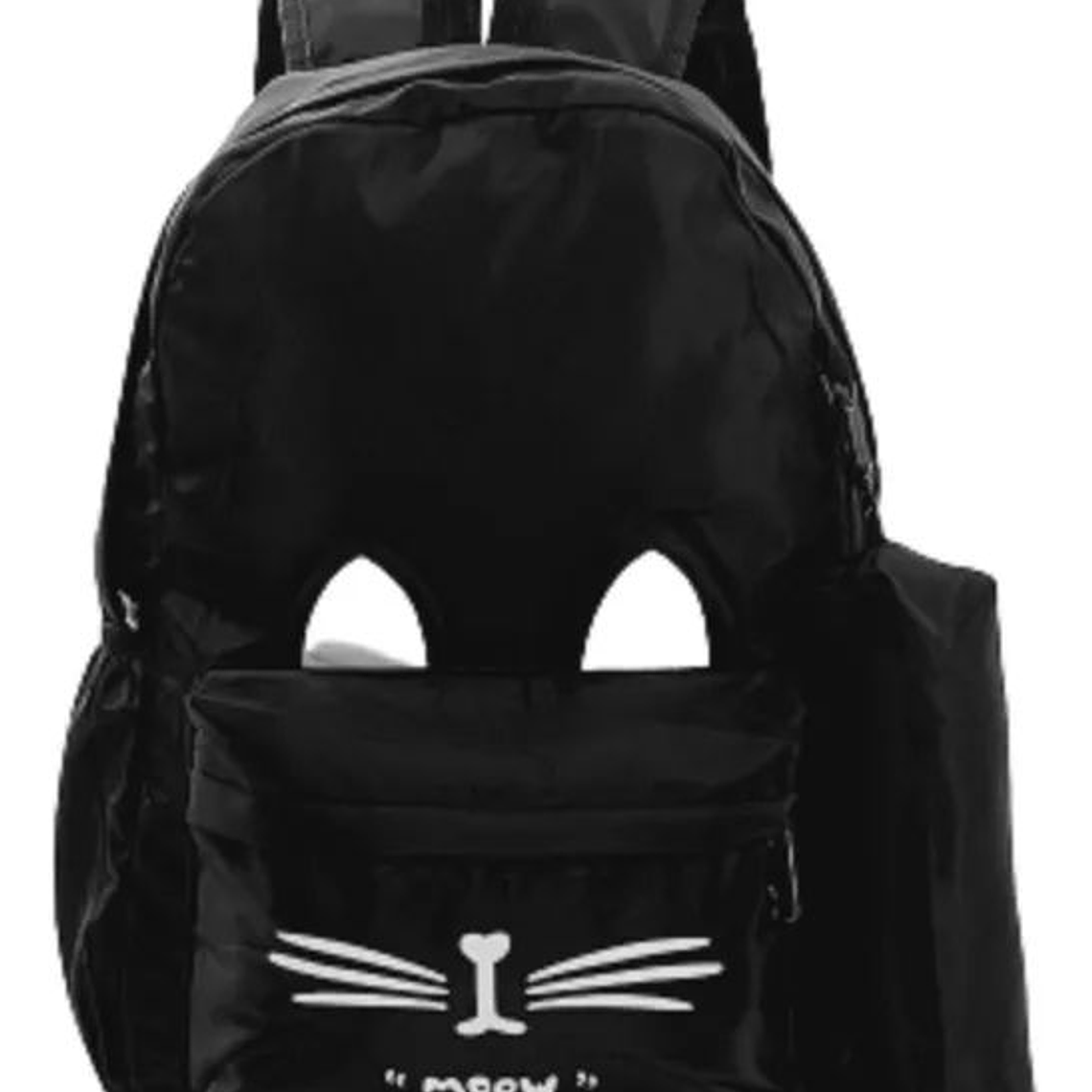 Bolso Mochila grande negra para mujer diseño de gatitos 1