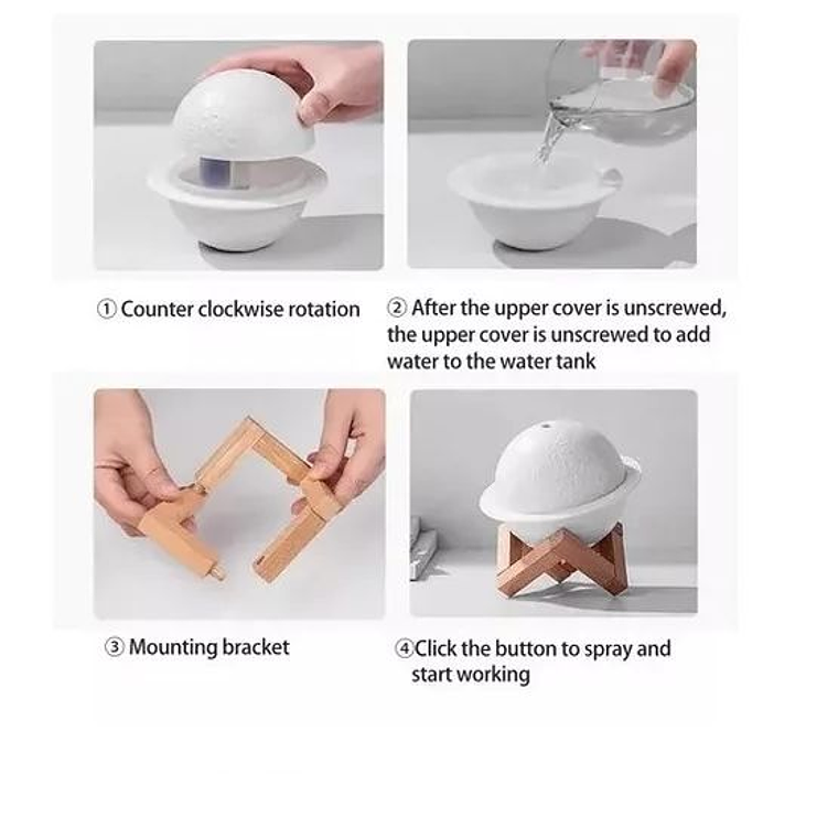 Humidificador Aire Difusor Lampara Saturno 3