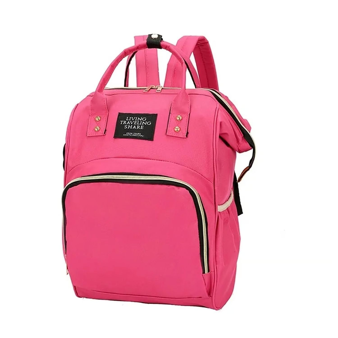 Bolso Mochila Mujer Moda Tela Rosa 1