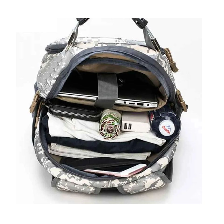 Mochila Unisex Impermeable Gran Capacidad Raya Rojo 2