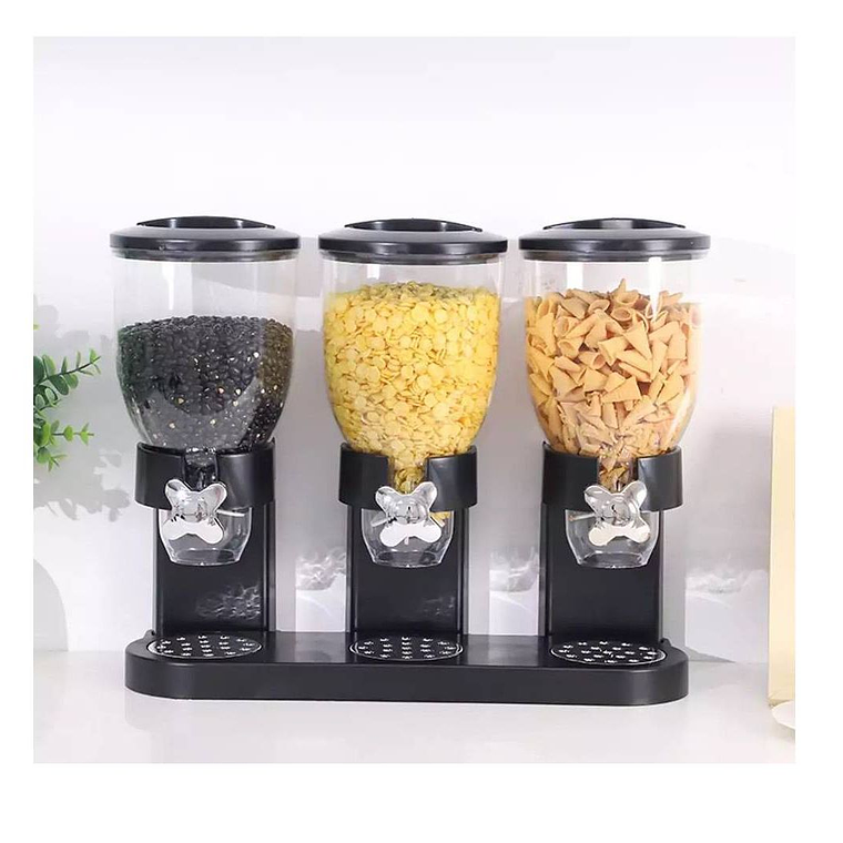 Dispensador Triple Cereal Granos Dulces Frutos Secos 5