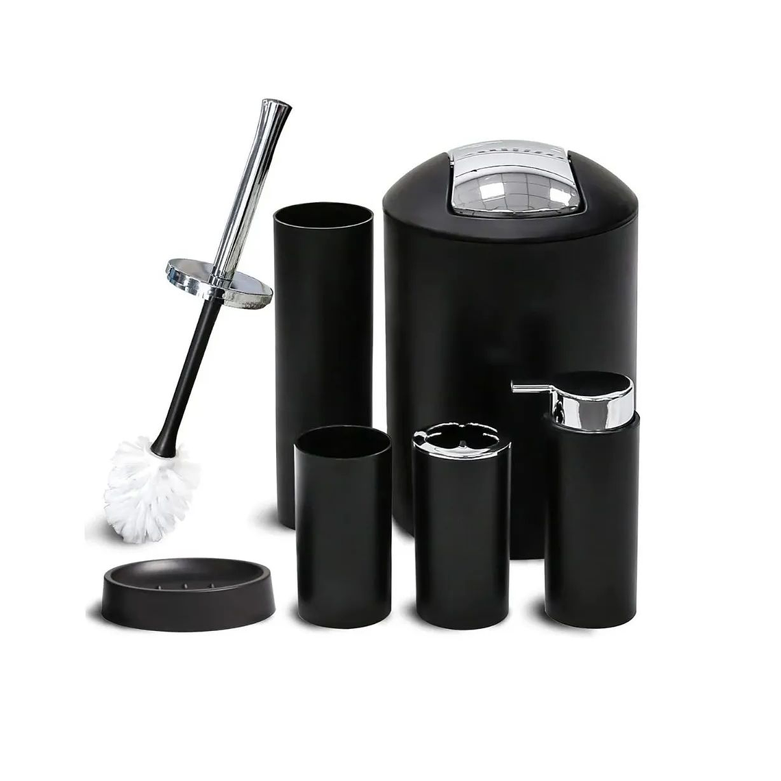 Set Juego De Baño Elegante 6 Piezas Negro 2