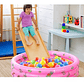 Piscina Redonda Inflable Niños Anillos Rosada - Miniatura 1