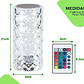 Lámpara Velador Adorno De Cristal Rosa Diamante Tactil Usb - Miniatura 3