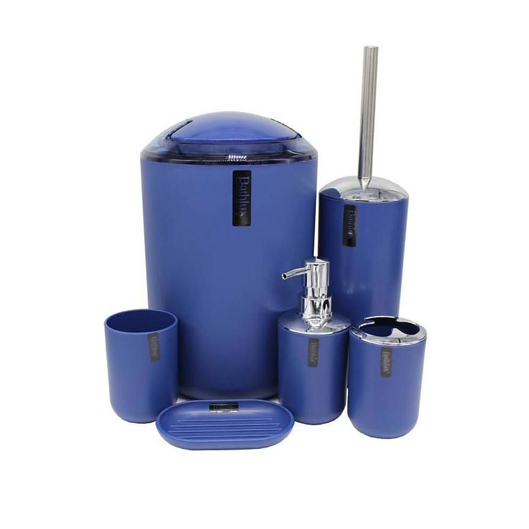 Set Juego De Baño Elegante 6 Piezas Azul Marino 1
