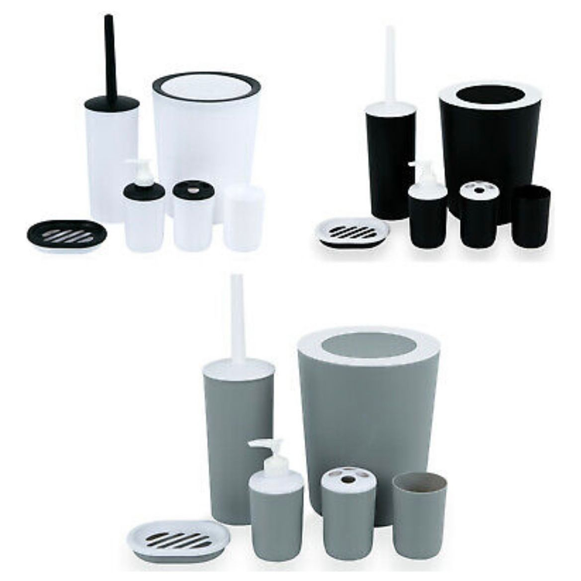 Set Juego De Baño 6 Piezas Accesorios Elegante Negro 2