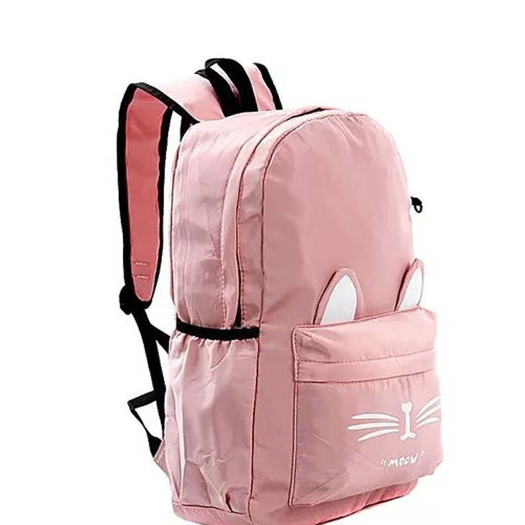 Bolso Mochila grande Rosado para mujer diseño de gatitos 4