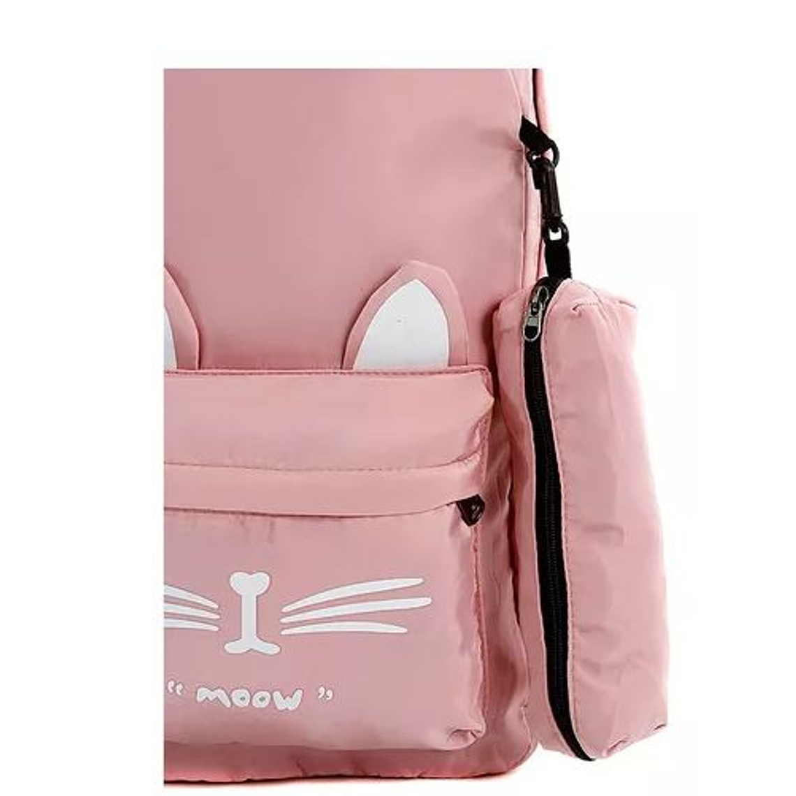 Bolso Mochila grande Rosado para mujer diseño de gatitos 5