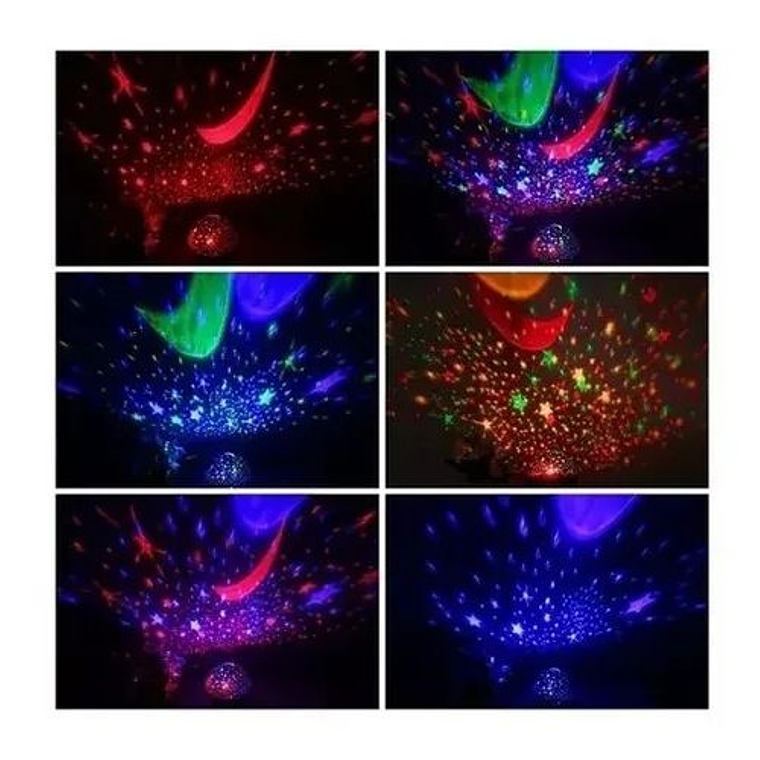 Lámpara Niños Noche Espantacucos Proyector Estrellas 2