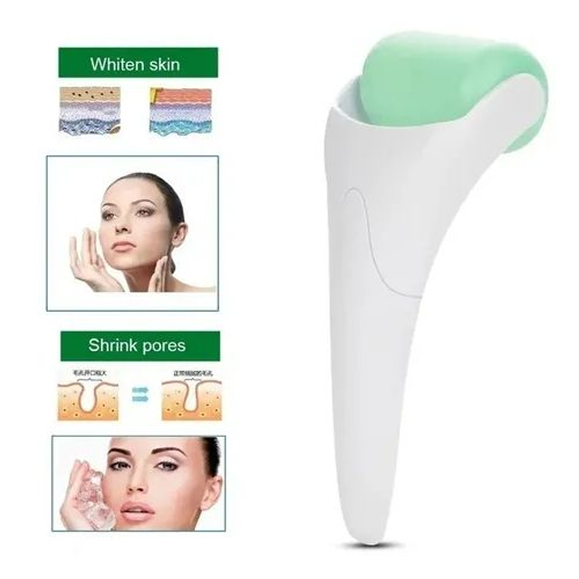 Masajeador Facial Rodillo Frio Cara Y Ojos Arrugas 2