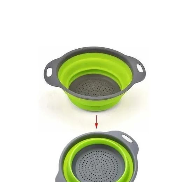 Colador Plegable Silicona 24cm Verduras Frutas 2