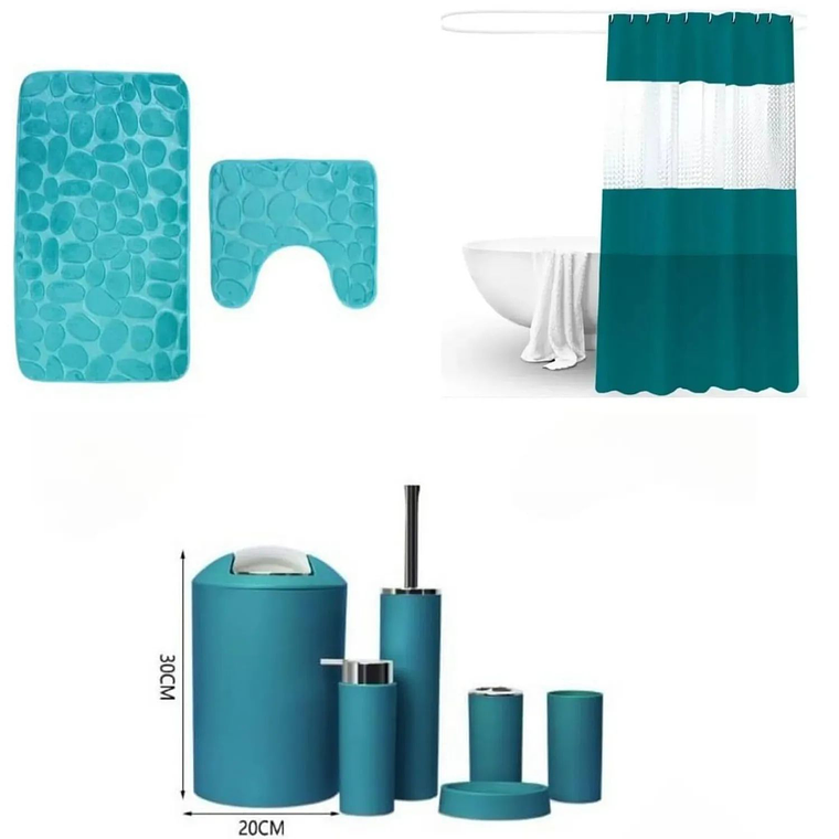 Set de Baño 9 Piezas color Verde 1