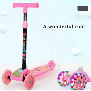 Scoorter 3 Ruedas con Luces para Niños Rosado