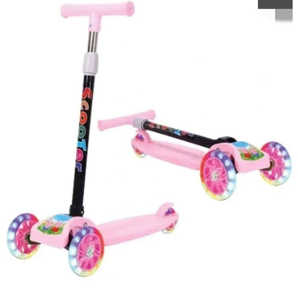 Scoorter 3 Ruedas con Luces para Niños Rosado 2
