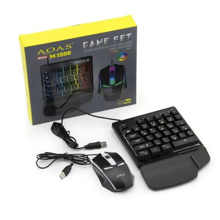KIT GAMER TECLADO Y MOUSE LED AOAS M1500 1