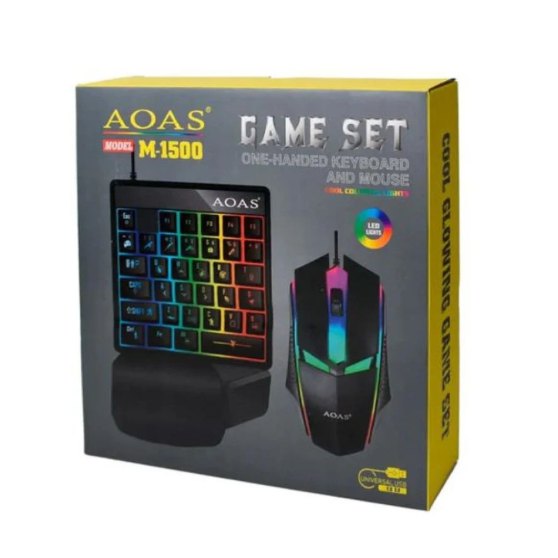 KIT GAMER TECLADO Y MOUSE LED AOAS M1500 2