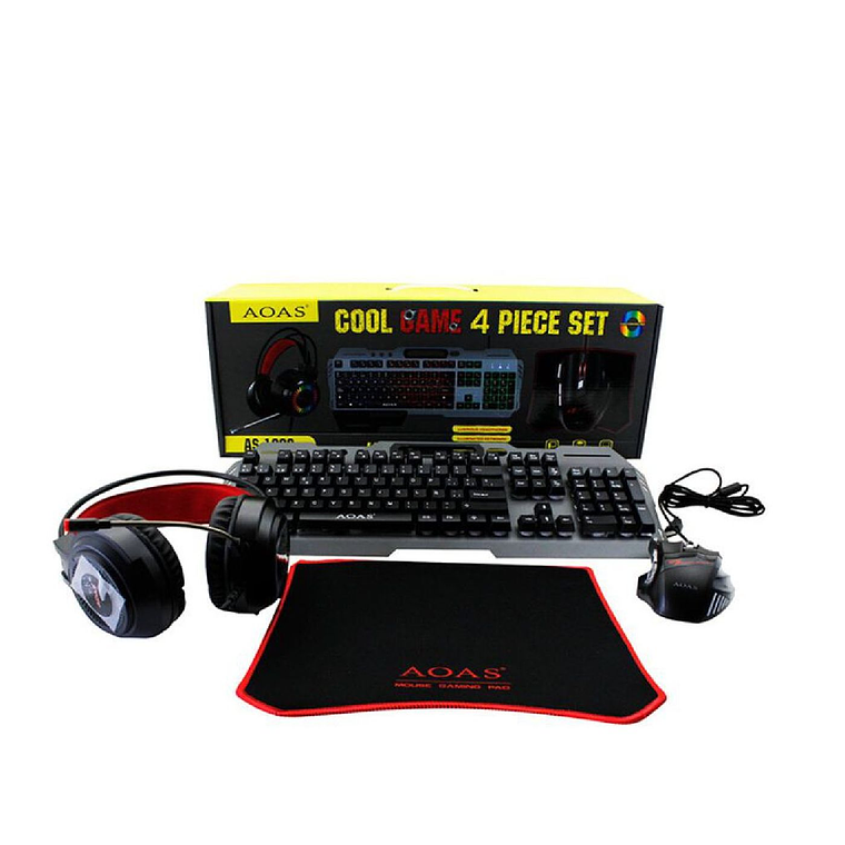 Kit Teclado + Mouse +audífonos + Mouse Pad Gamer Juegos 1