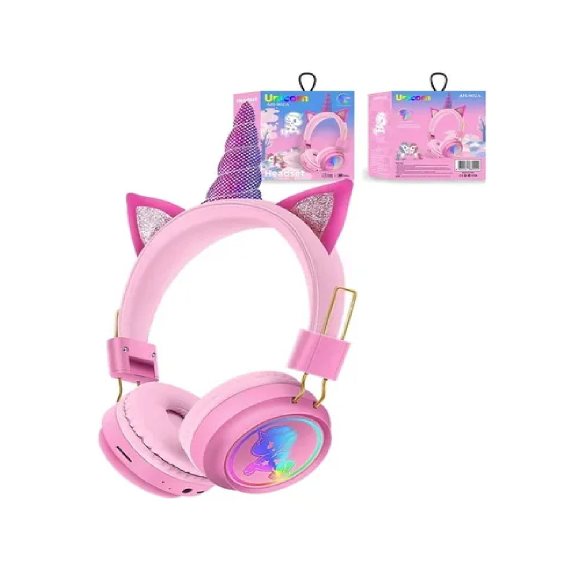 Audífonos Diseño Unicornio Inalámbricos Bluetooth Led 1