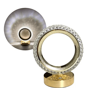 Lámpara Cristal Recargable Usb 3 Tonos Dorada