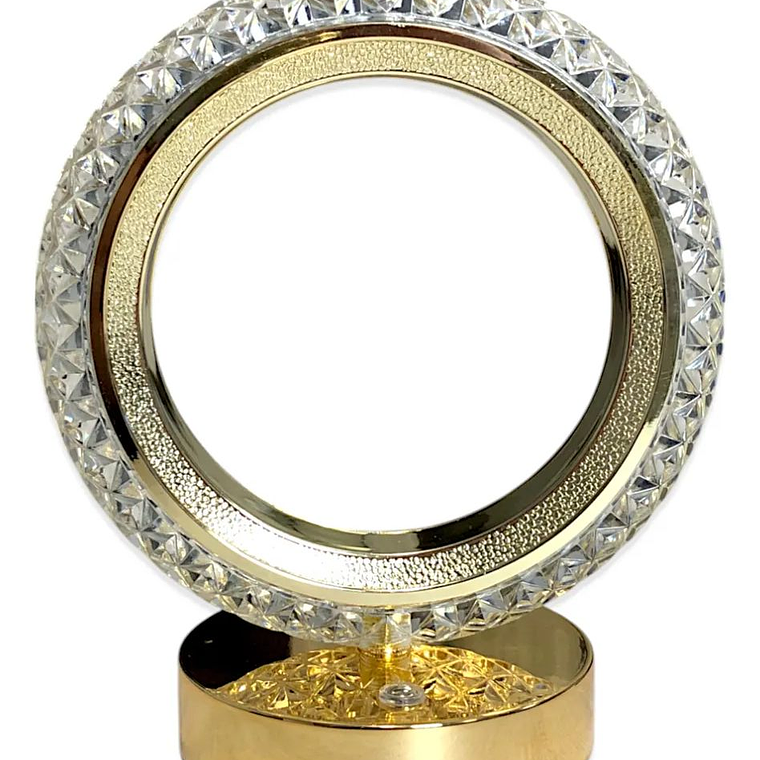 Lámpara Cristal Recargable Usb 3 Tonos Dorada 2