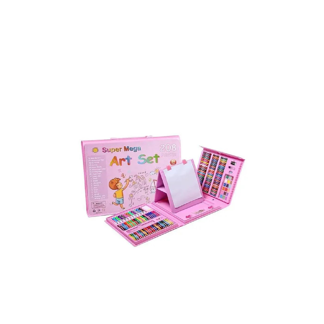 Set De Arte Niños 208 Piezas Lápices Para Colorear - Rosa 1
