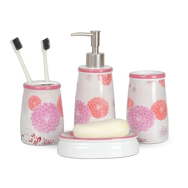 Set De Baño 4 Piezas Portacepillos Pasta Jaboneras & Vaso 1