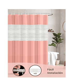 Cortina Ducha Baño 180x200 Decoración Rosa