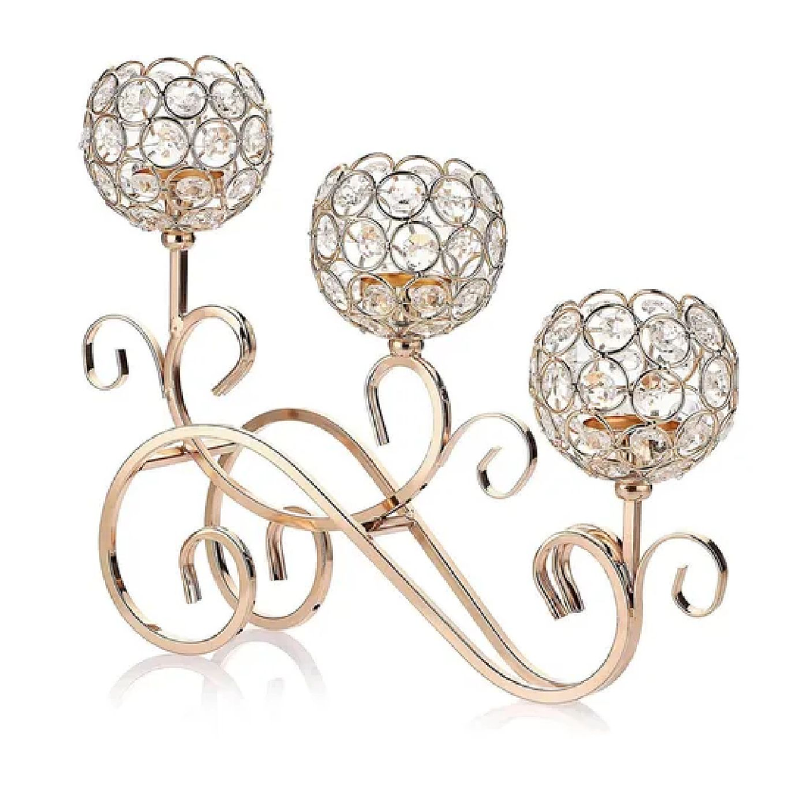 Candelabro Con Forma De Cuenco De Cristal 1