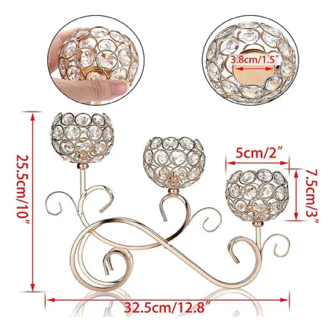 Candelabro Con Forma De Cuenco De Cristal 4