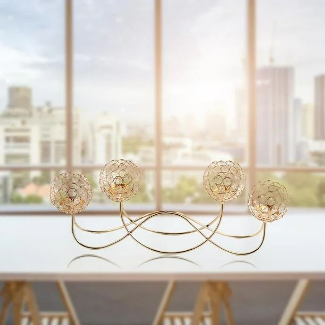 Candelero de cristal comedor 58x15x23cm 3