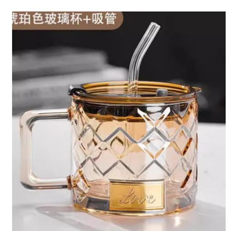 Taza Mug De Vidrio Para Café O Té 380ml Ámbar Love Tik Tok 2