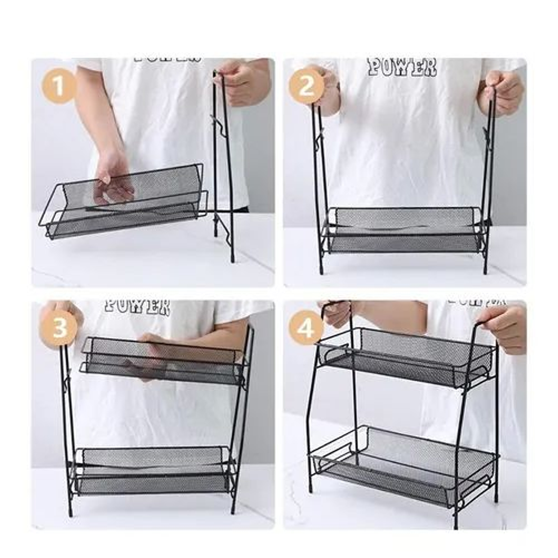 Organizador Doble Estante De Mesada Cocina Lavadero Baño 3