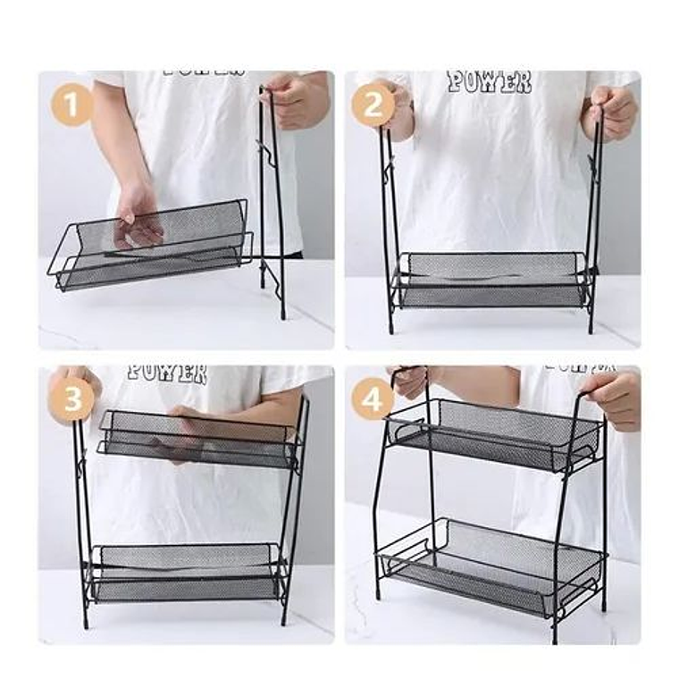 Organizador Doble Estante De Mesada Cocina Lavadero Baño 3