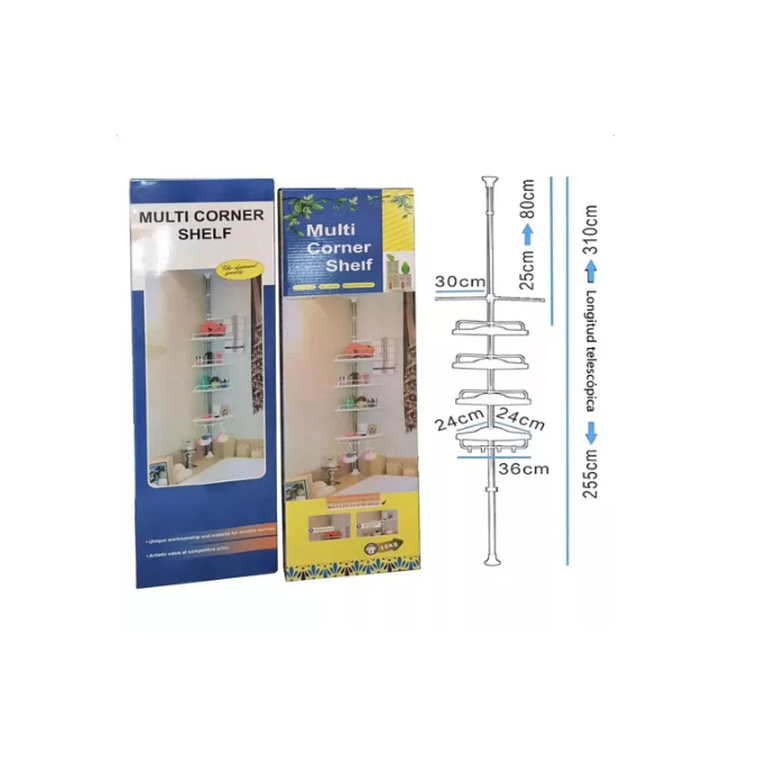 ORGANIZADOR ESQUINERO DUCHA MULTIUSO 4 PISOS REPISAS AJUSTABLE 3