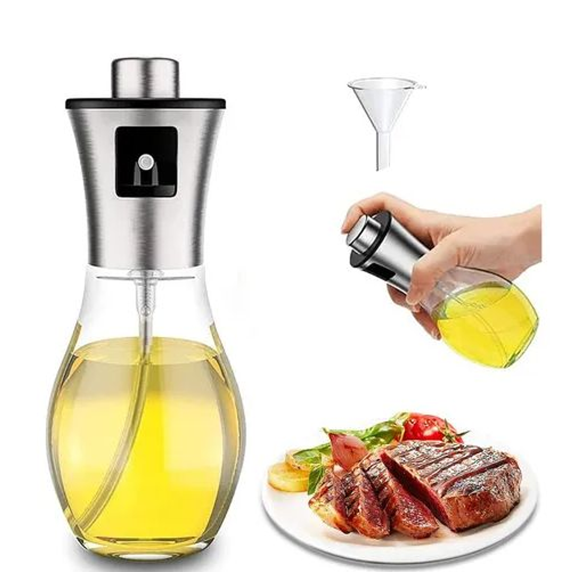 Pulverizador Aceite 200ml Botella Dispensador De Vidrio 3