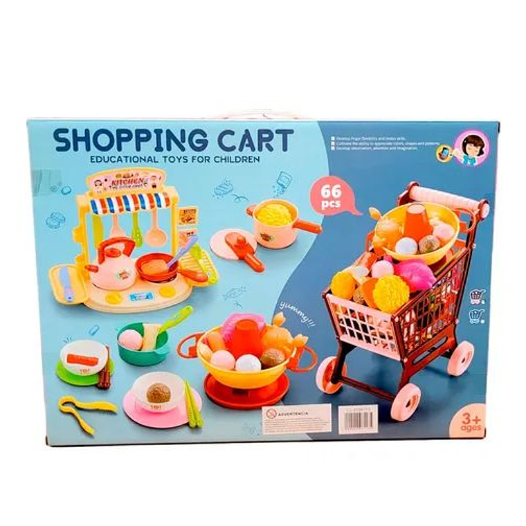 Juguete Carrito De Supermercado 66 piezas 3