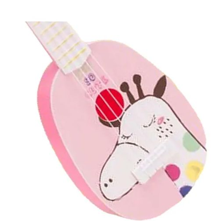 Niños Guitarra Ukeleles Juguetes Instrumento Rosa Claro 4