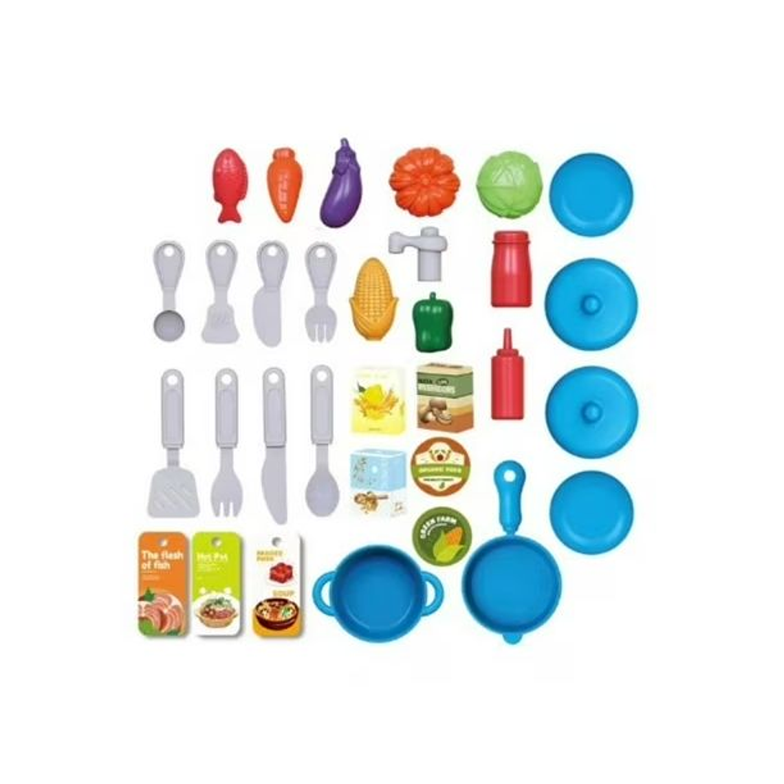 Set De Cocina Juguete Para Niños 46pcs Mesa Accesorios 2