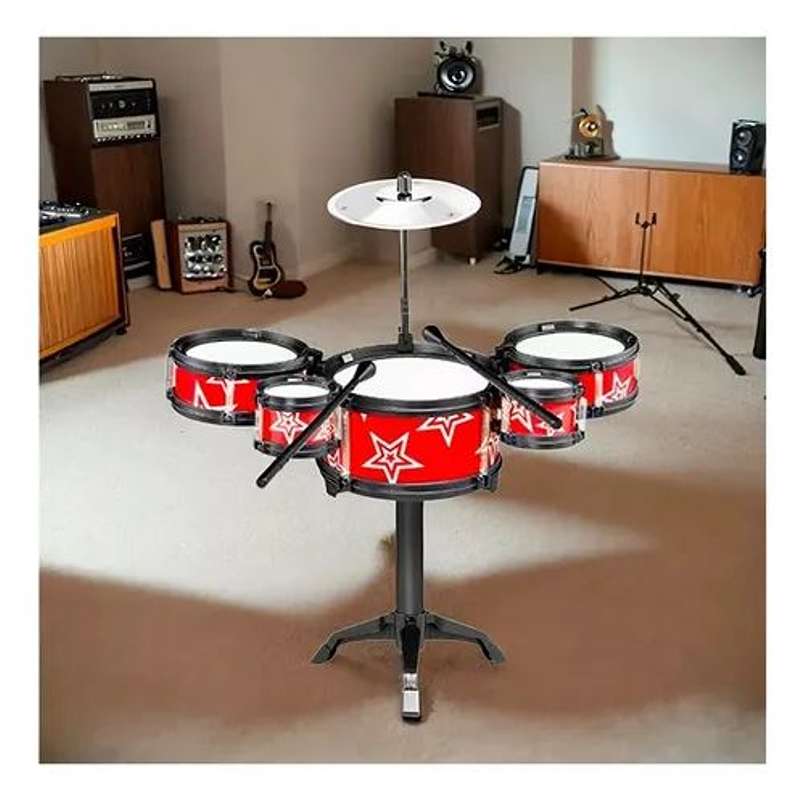 Mini Batería Musical Juguete Infantil 7 Pcs Jazz Drum Niños 5