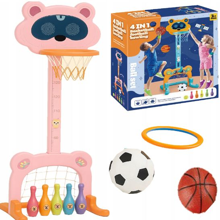 SET DE JUEGOS 4 EN 1 BALONCESTO, BOLOS, PORTERÍA, FÚTBOL + ACCESORIOS 1